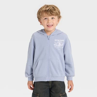 Grayson Mini Toddler Boys' French Terry Zip-Up Hoodie - Blue 18M