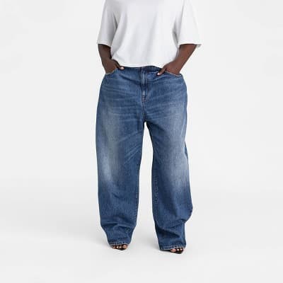 KBB by KAHLANA Women's Mid-Rise Wide Leg 'The Kahlana Jean' - Dark Wash 22