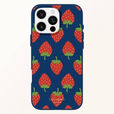 Kate Spade New York Protective Phone Case for iPhone 16 Pro Max with MagSafe - Strawberry Dotted: TPU PET ABS Material