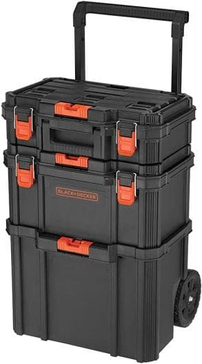 3-Piece Black+Decker Stackable Storage System Set Amazon