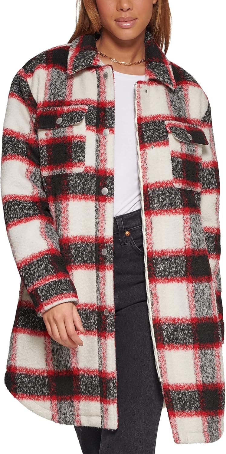 Cozy Levi's Plaid Sherpa Shacket - 60% Off