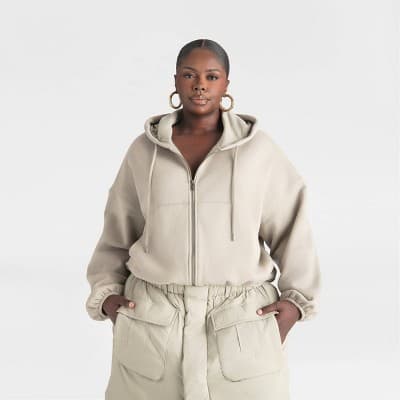 KBB by KAHLANA Women's 'The Zip-Up Hoodie' -Sage Green 1X