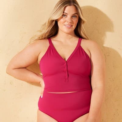 Andie Swim Women's Ipanema Chevron Tank Bikini Top - Granita 3X