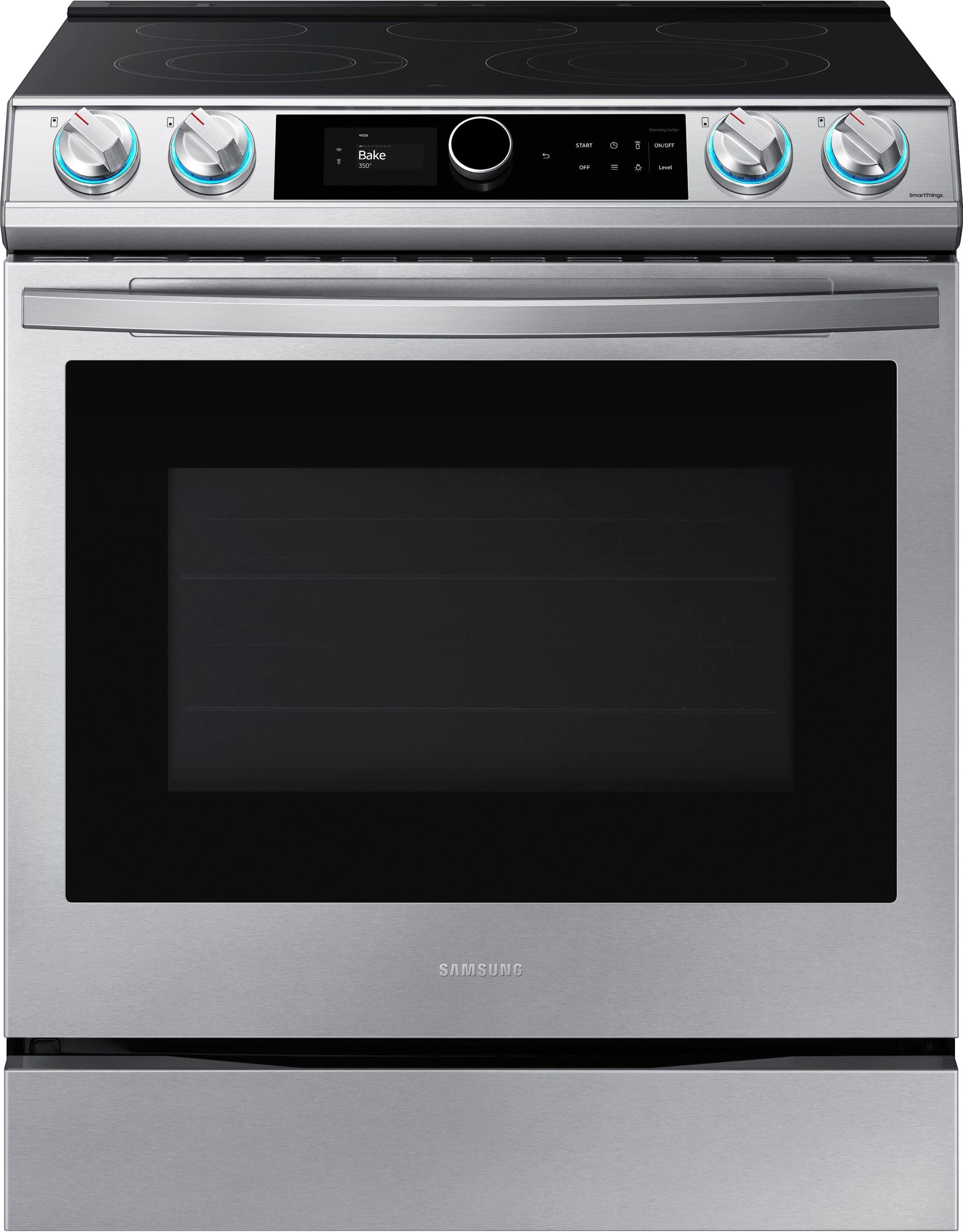 Samsung - 6.3 cu. ft. Front Control Slide-in Electric Range with Smart Dial, Air Fry & Wi-Fi - Stainless Steel