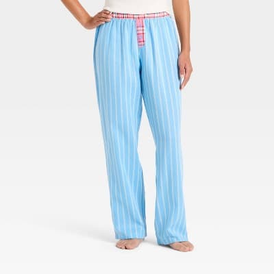 Girls' Striped Pajama Pants - art class™ Blue L