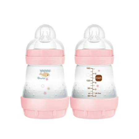MAM Easy Start Matte Anti-Colic Bottle, 5 oz, Girl, 2 pack