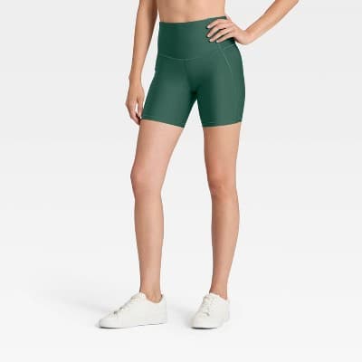 Women's Effortless Support Bike Shorts 6" - All In Motion™ Dark Green L