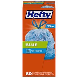 Hefty Blue Trash Bags - 60-Count for $6.60 with Subscription