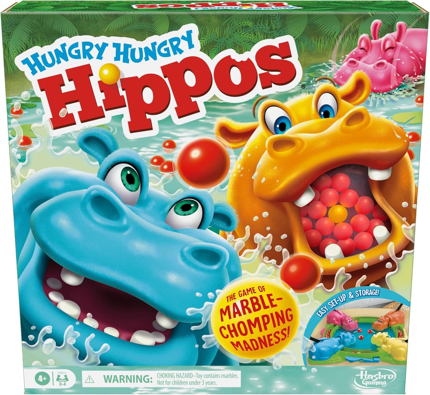 Hasbro Hungry Hungry Hippos Game - Fun for Preschoolers