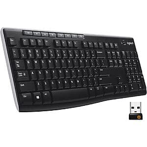 Logitech K270 Wireless Full-Size Keyboard $12.50