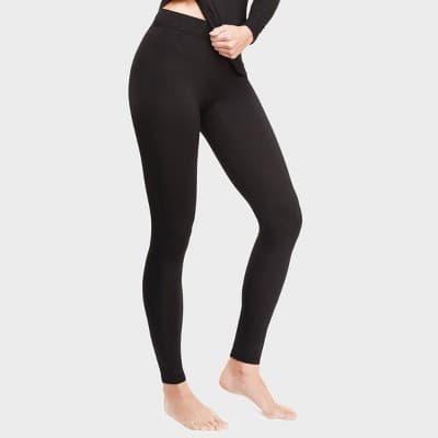 Warm Essentials by Cuddl Duds Women's Smooth Stretch Thermal Leggings - Black M