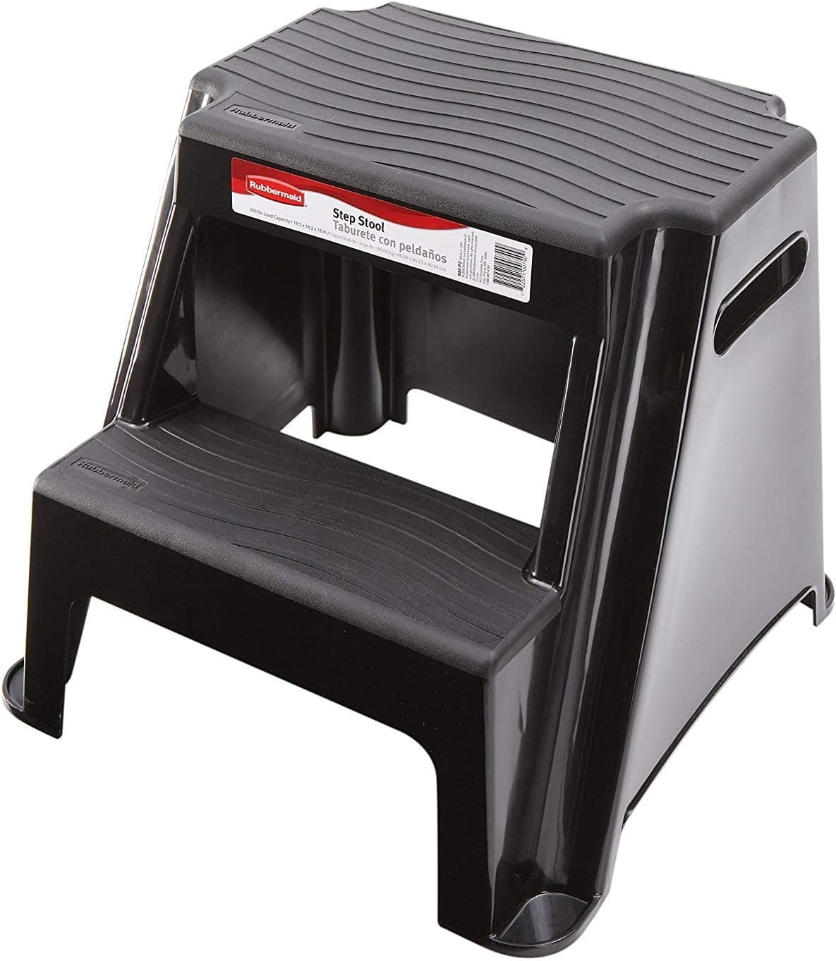 Rubbermaid 2-Step Molded Plastic Stool: Slip-Resistant Treads