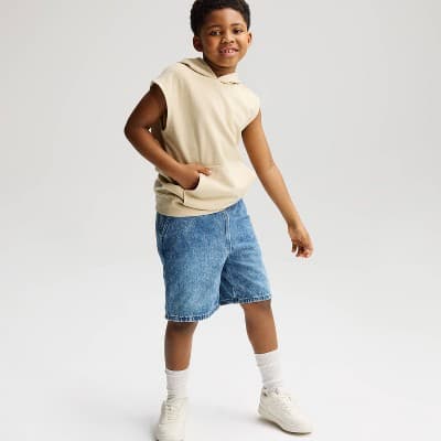 Boys' Sleeveless French Terry Hoodie - Cat & Jack™ Beige M