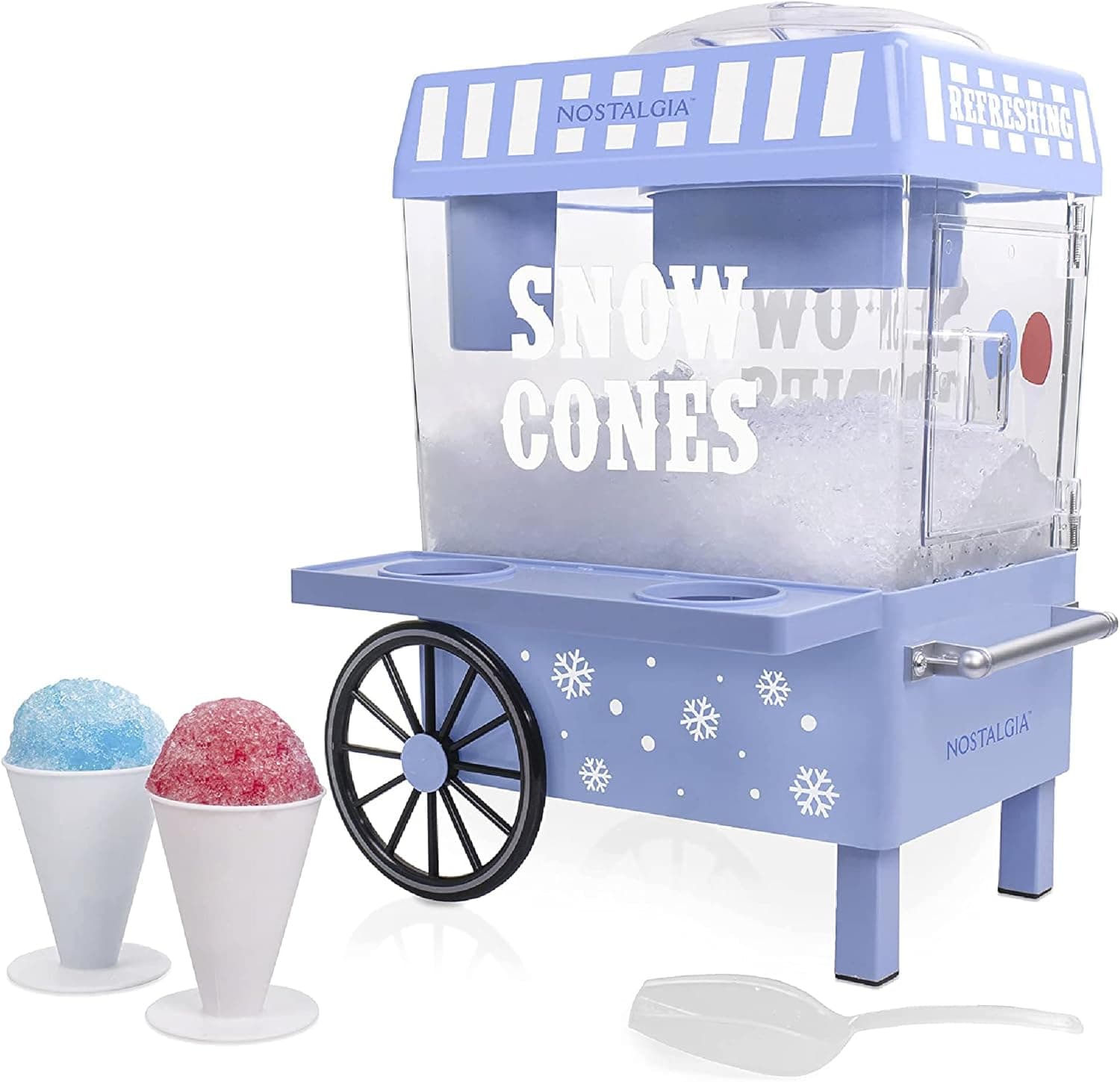 Retro Snow Cone Maker - Vintage Blue Slushie Machine