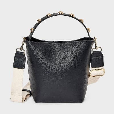Studded Handle Mini Bucket Crossbody Handbag - Universal Thread™ Black