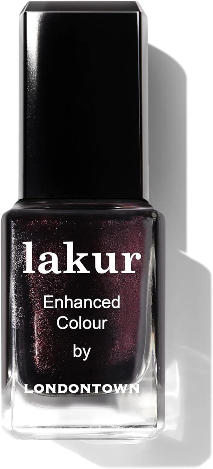 LONDONTOWN Lakur Nail Polish – Pink & Purple Shades, Long-Lasting, Streak-Free, Chip-Resistant | 21+ Free Non-Toxic Vegan Nail Color, Strengthens & Hydrates Nails, 0.4 Fl Oz, Spilled Wine