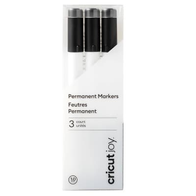 Cricut Joy 3pk Permanent Markers 1.0 Black: Felt Tip Pens, Cricut Pen Set, Stationery, Office Supplies, 3 Count