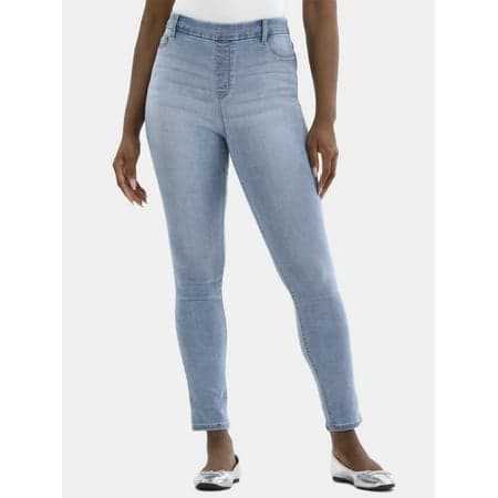 Time and Tru Women's High Rise Skinny Leg Denim Jegging, 28.5" Inseam, Sizes XS-XXXL
