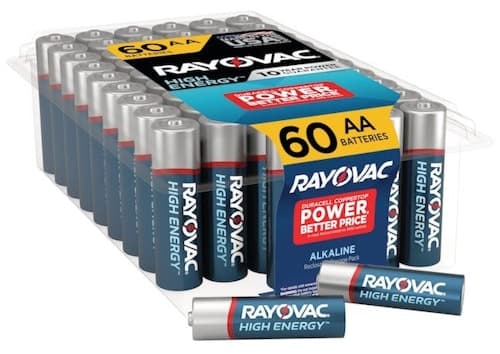 Rayovac High Energy Alkaline AA Batteries 60-Pack
