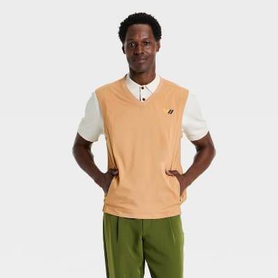 Houston White Men's Windshirt Vest - Tan M