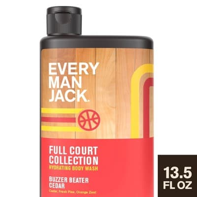 Every Man Jack Limited Edition Full Court Collection Hydrating Men's Body Wash - Buzzer Beater Cedar- 13.5 fl oz