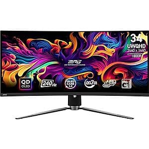 MSI 34-inch QD-OLED 240Hz Curved Gaming Monitor - $685 + Free Shipping