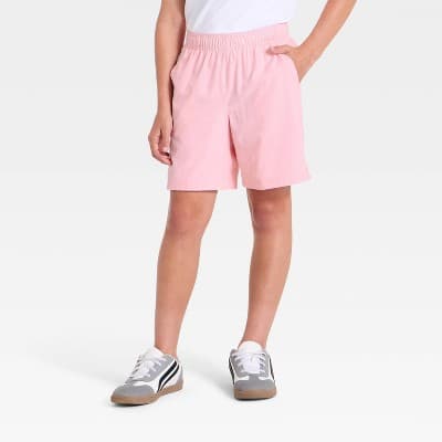 Boys' Textured Grid Woven Shorts - All In Motion™ Pink M