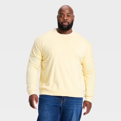 Men's Big & Tall Soft Knit Crew Sweater - Goodfellow & Co™ Yellow 4XLT