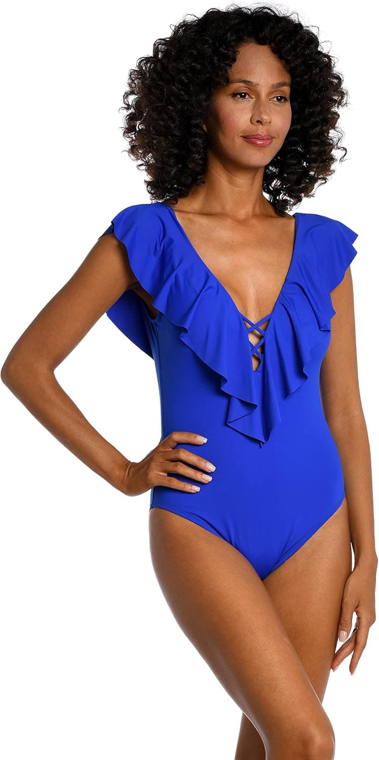 Stylish One-Piece Swimsuit with Flattering Ruffles