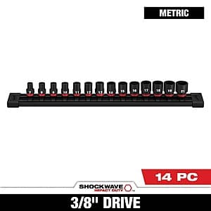 Milwaukee SHOCKWAVE 14-Piece Metric Socket Set: $36 + Free Shipping