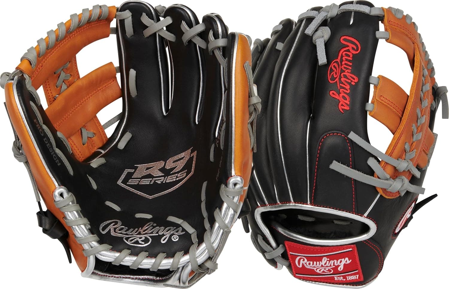 Rawlings R9 CONTOUR Baseball Glove - 11" with X-Laced Single-Post Web
