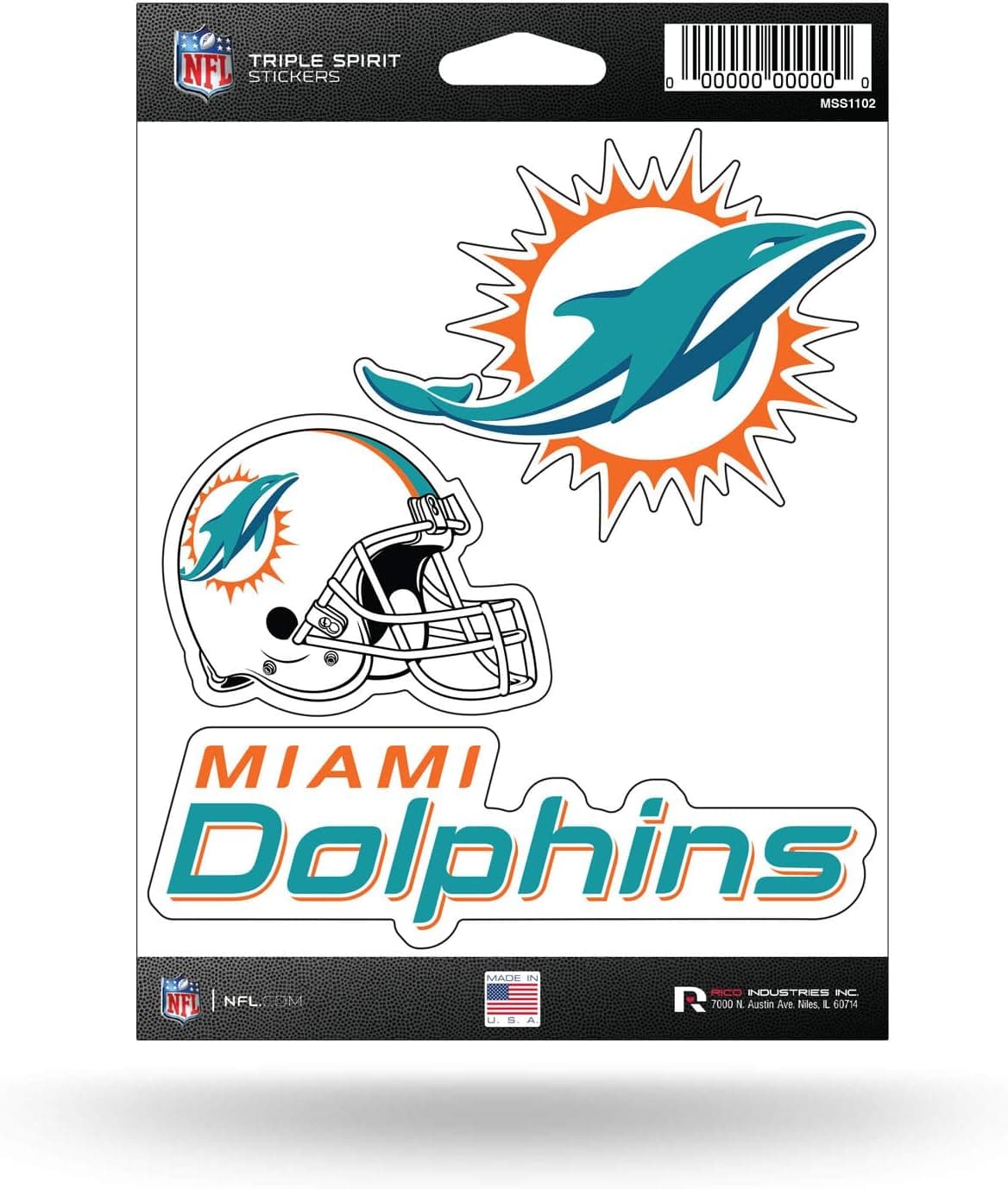 Elevate Your NFL Fandom with Miami Dolphins Sticker Set