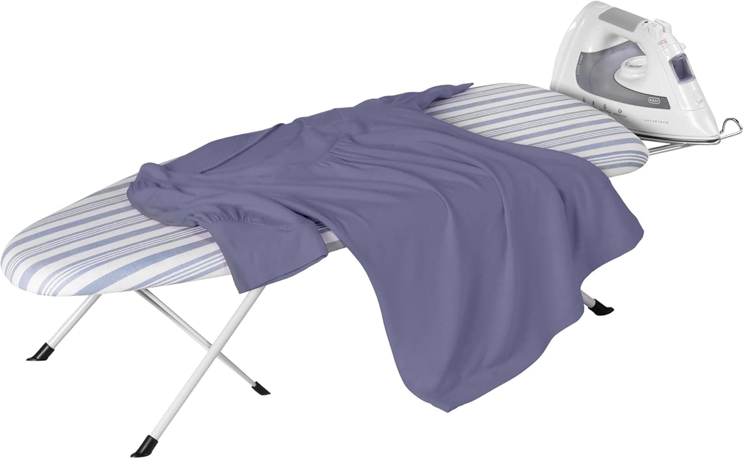 Honey-Can-Do Folding Tabletop Ironing Board with Iron Rest, Blue, 32” L x 12” W, Steel Frame