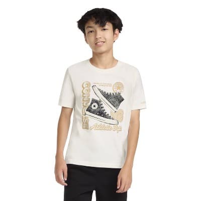 Converse® Boys' Short Sleeve Hightops Graphic T-Shirt - Cream XL