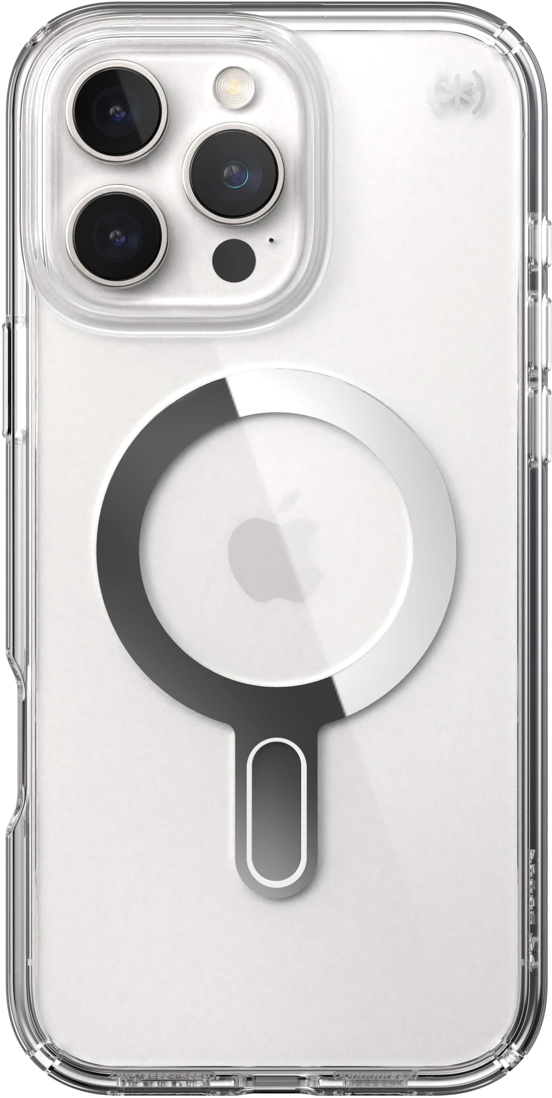 Speck - Presidio Perfect Clear ClickLock Case with MagSafe for Apple iPhone 16 Pro Max - Clear/Chrome