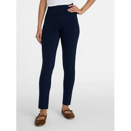 Time and Tru Women's High Rise Straight Leg Cuffed Jeans, 26.5" Inseam, Sizes 0-20