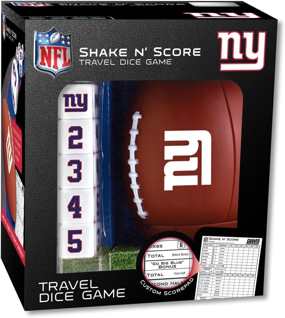 Shake Up Game Day with the NFL Giants Travel Dice Set