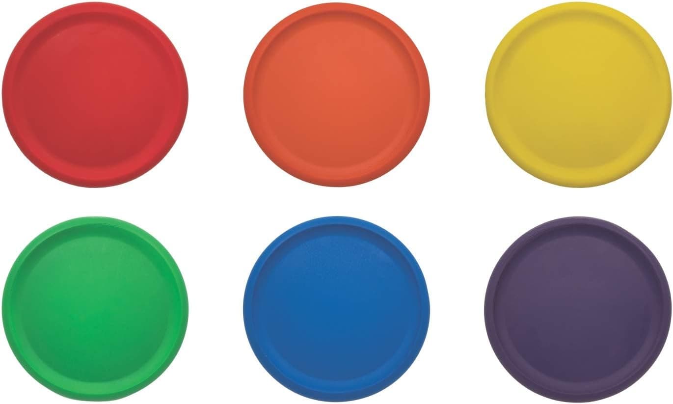 Champion Sports Rhino Skin Coated Foam Disc Set of 6 - 8.5 Inch Diameter – Red, Orange, Yellow, Green, Blue, Purple