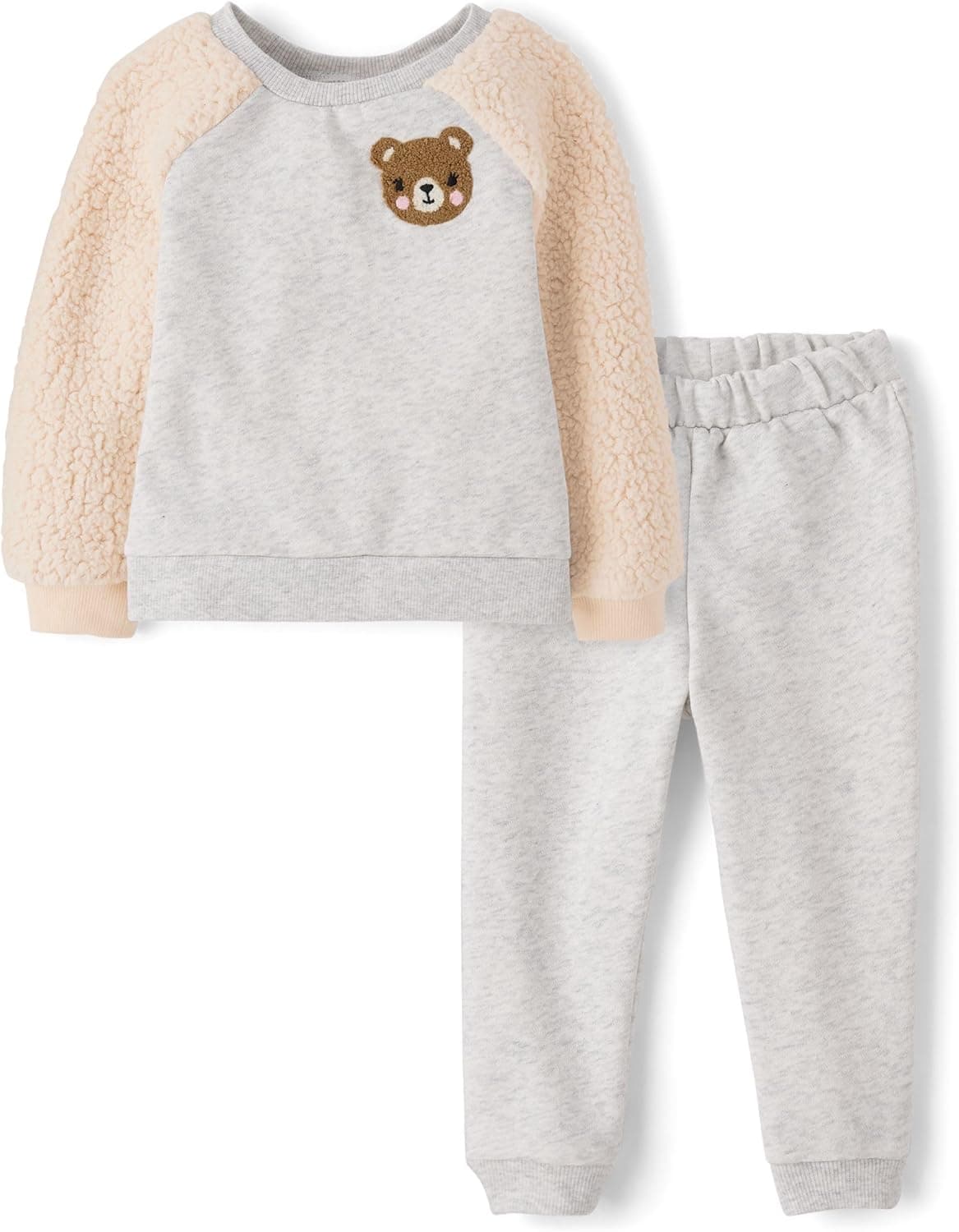 The Children's Place,Baby Girls,and Toddler Long Sleeve Active Shirt and Pant, 2 Piece Outfit,Lunar Bear,12 Months,18 Months