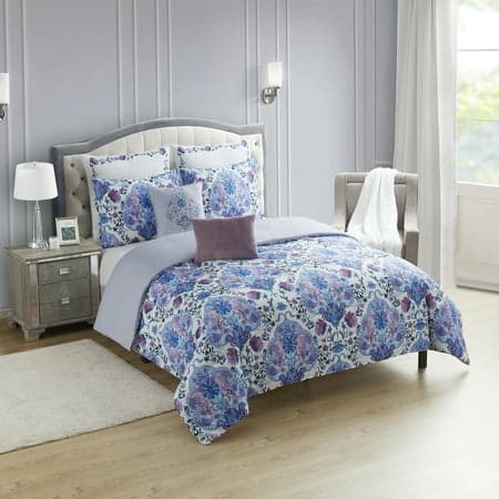 Sweet Home Collection Juliette 7 Piece Floral Comforter Set