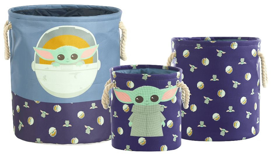 Star Wars The Mandalorian Grogu Fabric Round Nestable Storage Bin Set - 74% Off