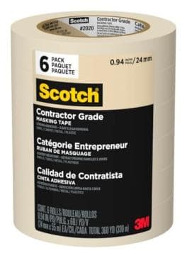 6-Count Scotch 0.94" x 60.1 Yds Contractor Grade Masking Tape Rolls Walmart