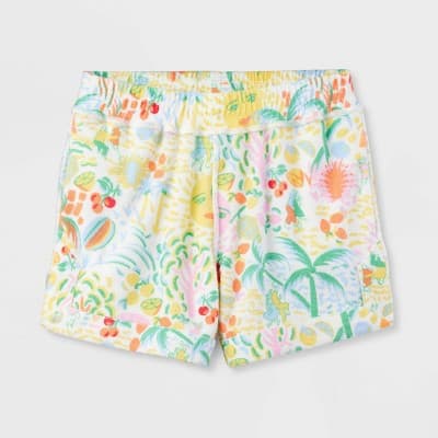 Girls' Adaptive Vacation Terry Pull-On Shorts Yellow/Green - Roller Rabbit x Target M