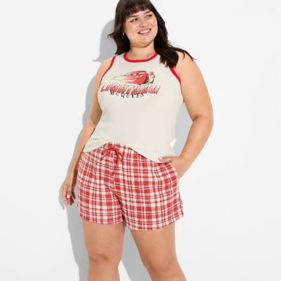 Women's Cars Graphic Tank Top - Cream 2X