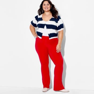 Women's Low-Rise ButterBliss Flare Leggings - Wild Fable™ Berry Red 3X