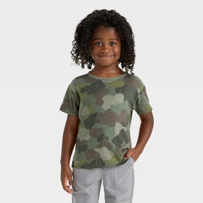 Toddler Boys' Short Sleeve Relaxed T-Shirt - Cat & Jack™ Olive 3T