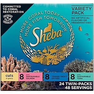 Variety Pack of Sheba Perfect Portions Wet Cat Food Cuts in Gravy