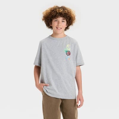 Boys' Short Sleeve Graphic T-Shirt - art class™ Heather Gray XS