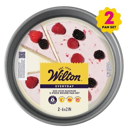 Wilton Everyday Non-Stick Bakeware Round Cake Pans, 6-Inch Layer Cake Pans, 2 Piece Set, Packaging May Vary