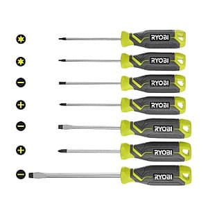 RYOBI 7-Pc Cushion Grip Handle Screwdriver Set - $13 + Free Shipping